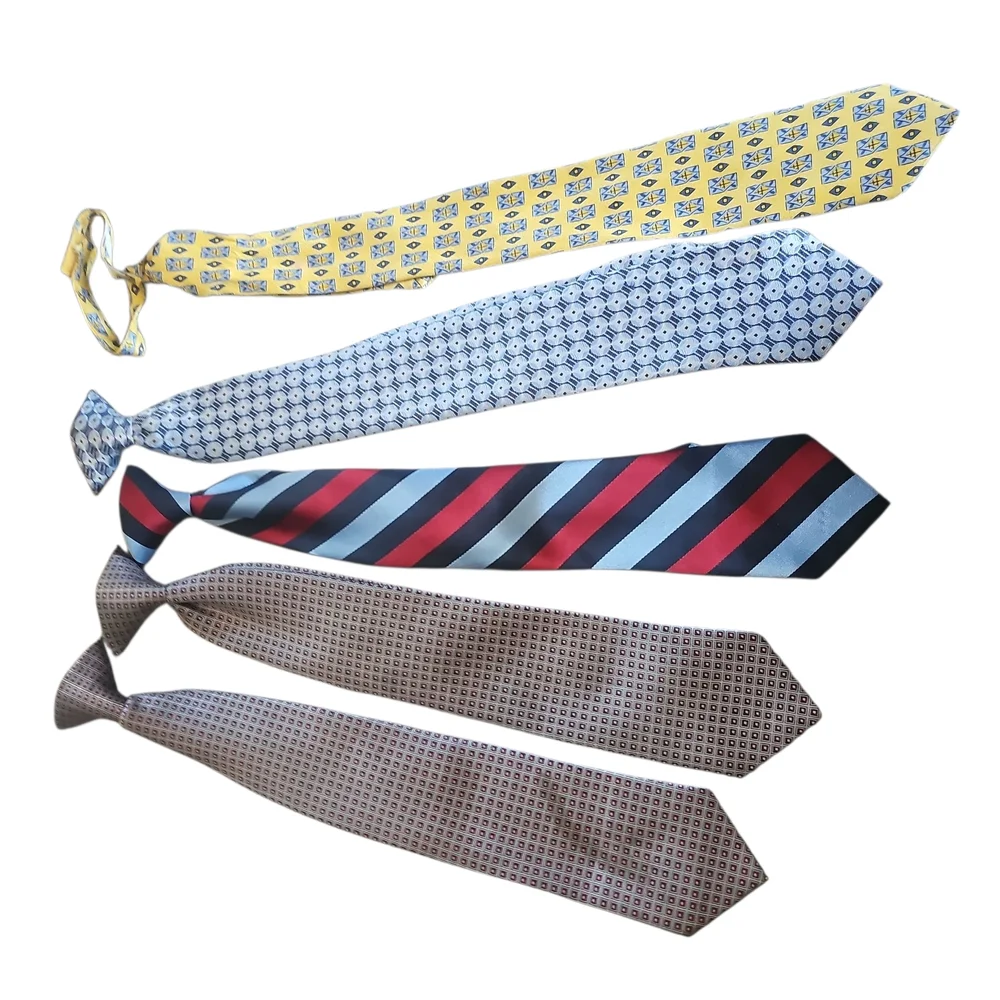 Elegant Men's Tie Set - Yellow, Blue, Red, Brown